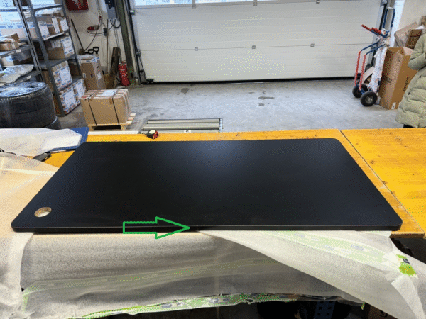 Tischplatte, Schwarz, 160 x 80 mit Kabeldurchlass – Bild 2